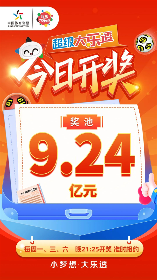 超级大乐透今日开奖 奖池9.24亿元.png