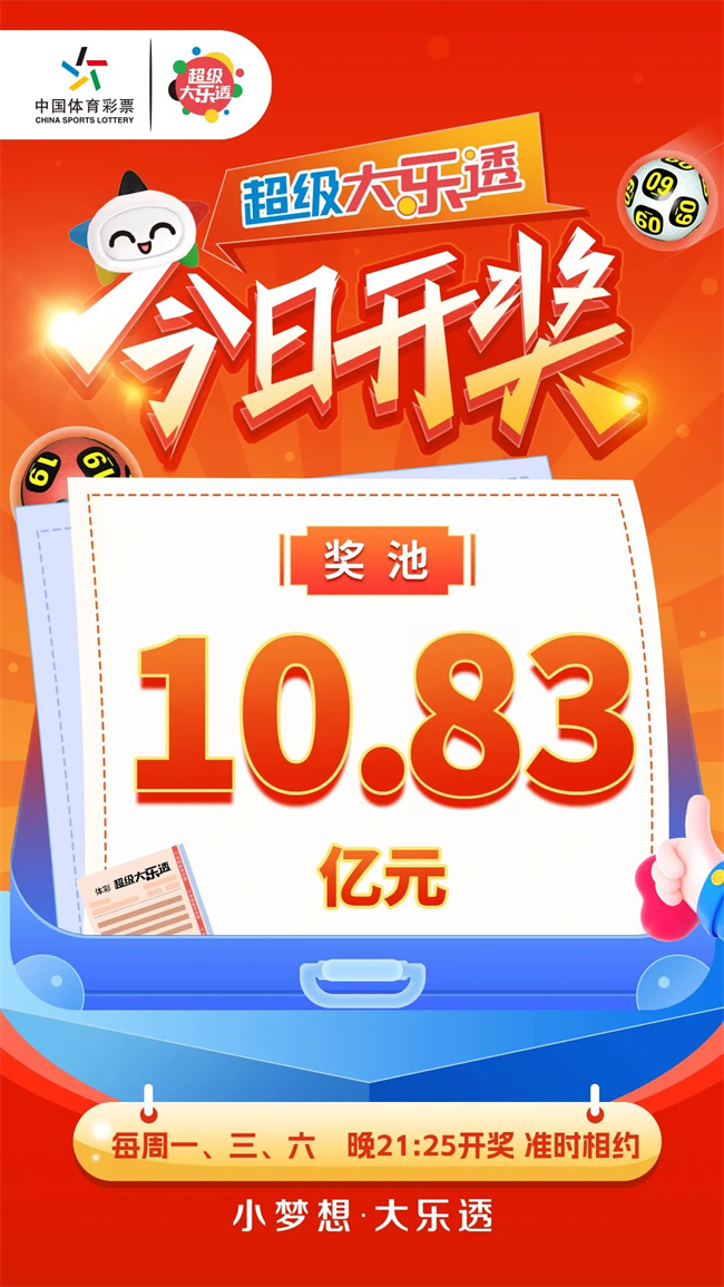 超级大乐透今日开奖 奖池10.83亿元.png